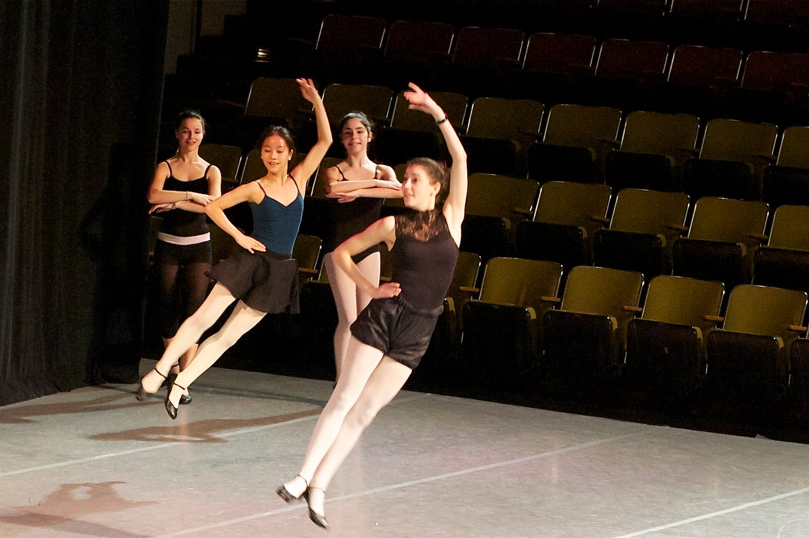 Yumiko (in Blue) Practicing for the Nutcracker