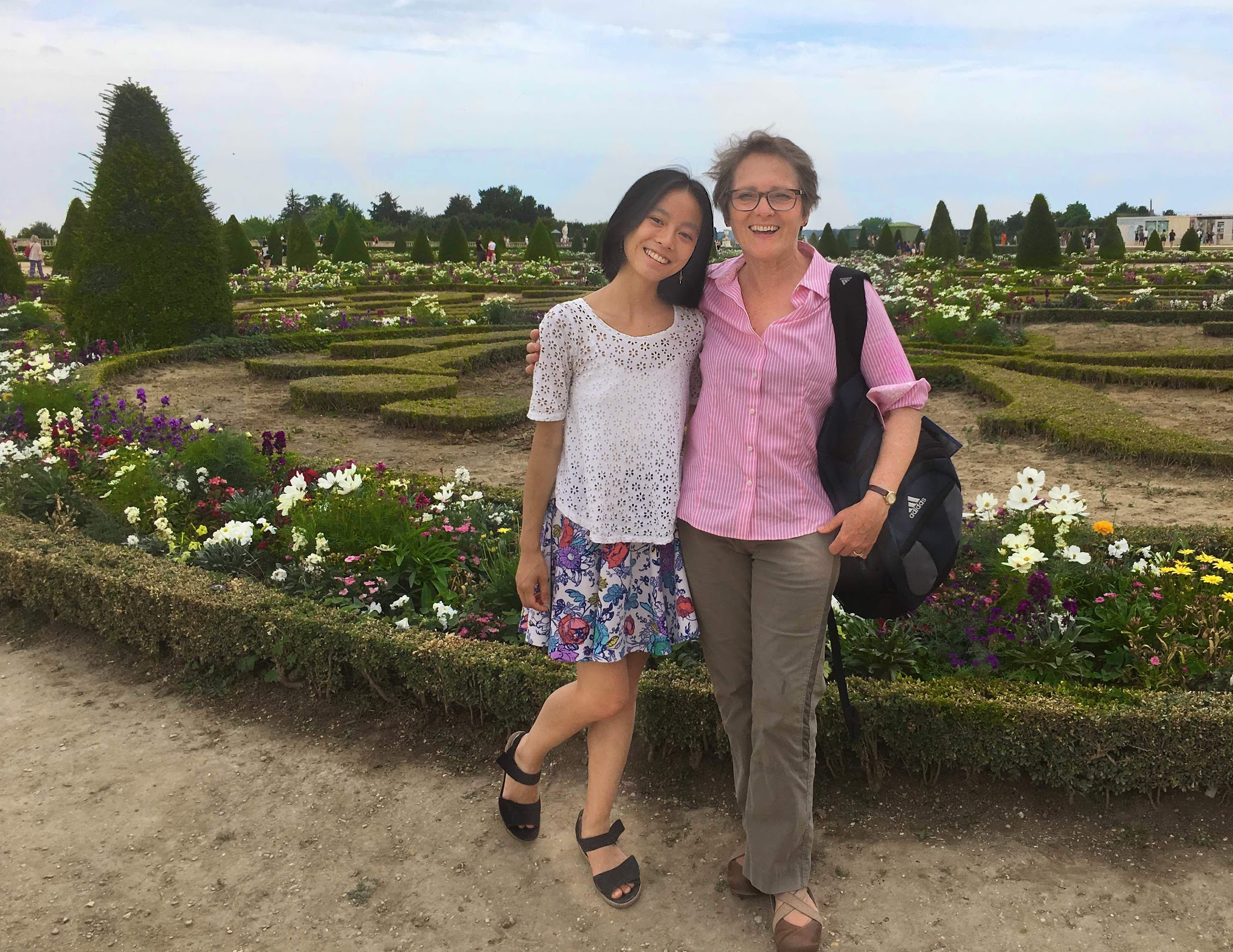 Yumiko and Me in the Versailles Gardens in Paris